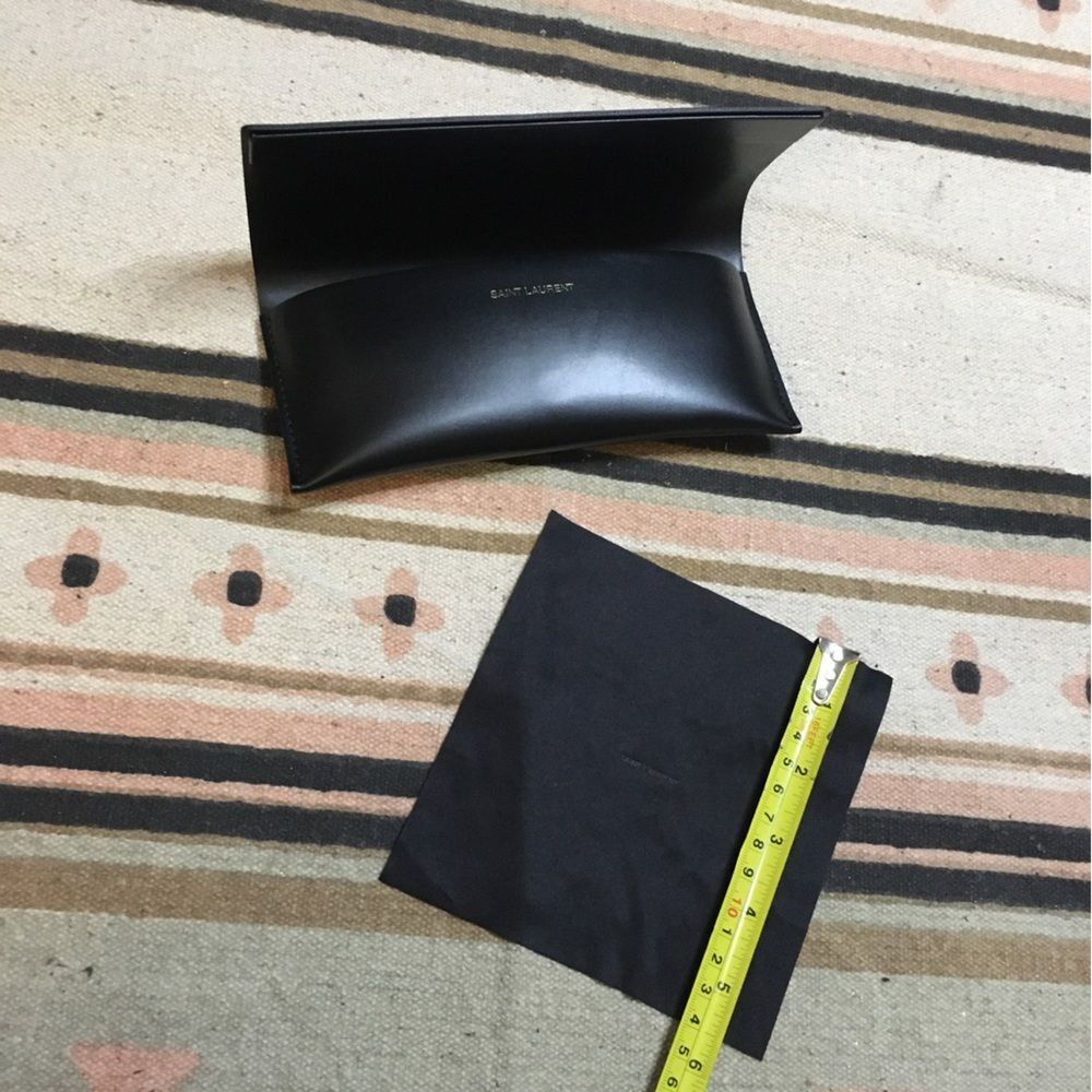 Saint Laurent Black Eyeglasses sunglasses case with shag new
